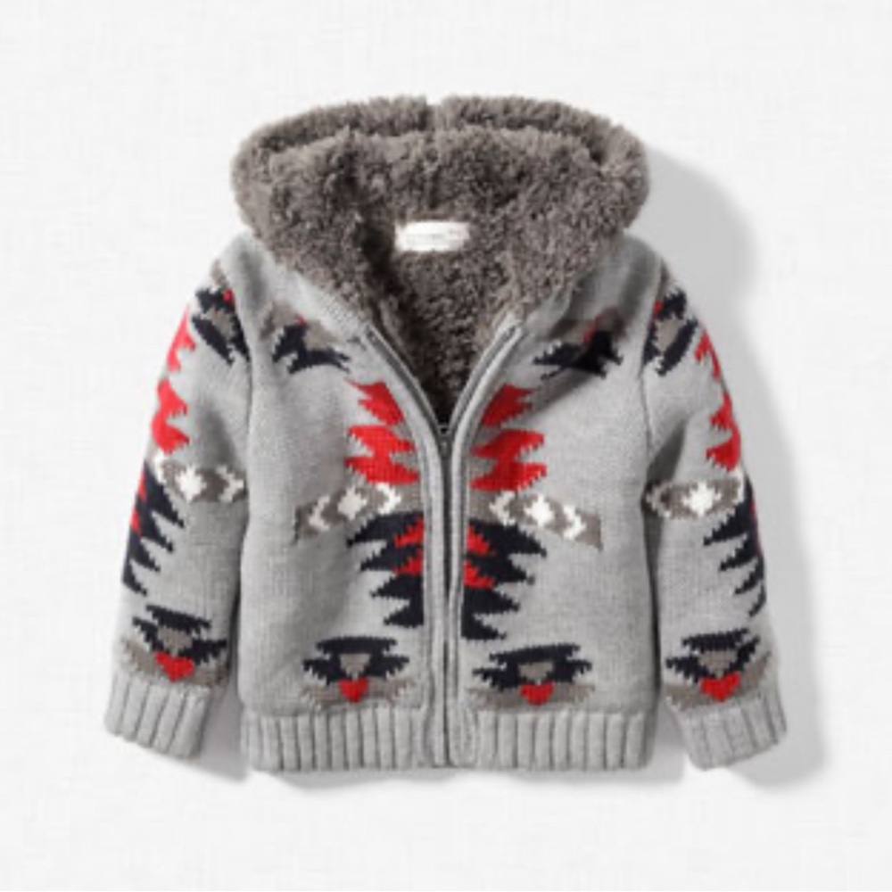 Zara Tribal Fleece-lined Hooded Sweater Jacket